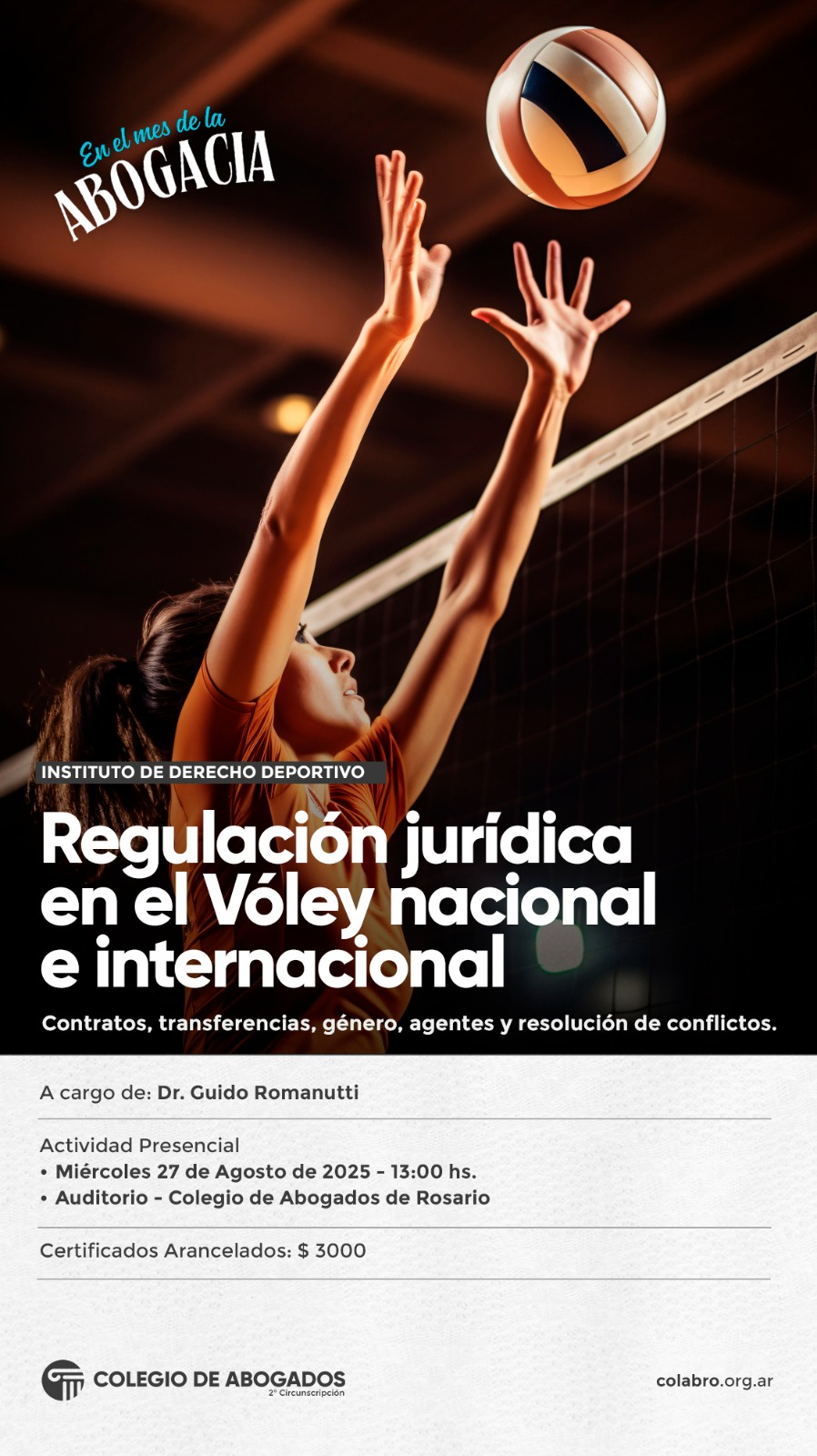 Regulación jurídica en el Vóley nacional e internacional: contratos, transferencias, género, agentes y resolución de conflictos - 27/08/2025
